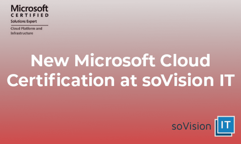 New Microsoft Cloud Certification at soVision IT